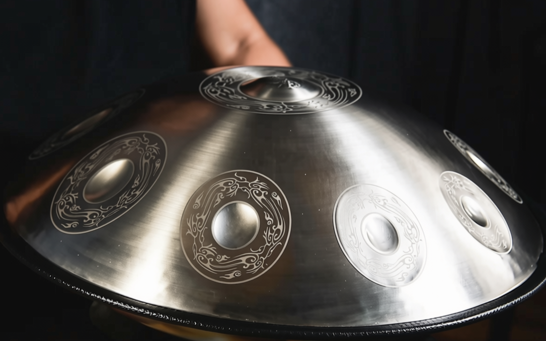 Silver Temple Handpan, D Kurd 14-Note | 440 or 432Hz - Handcrafted and Tuned
